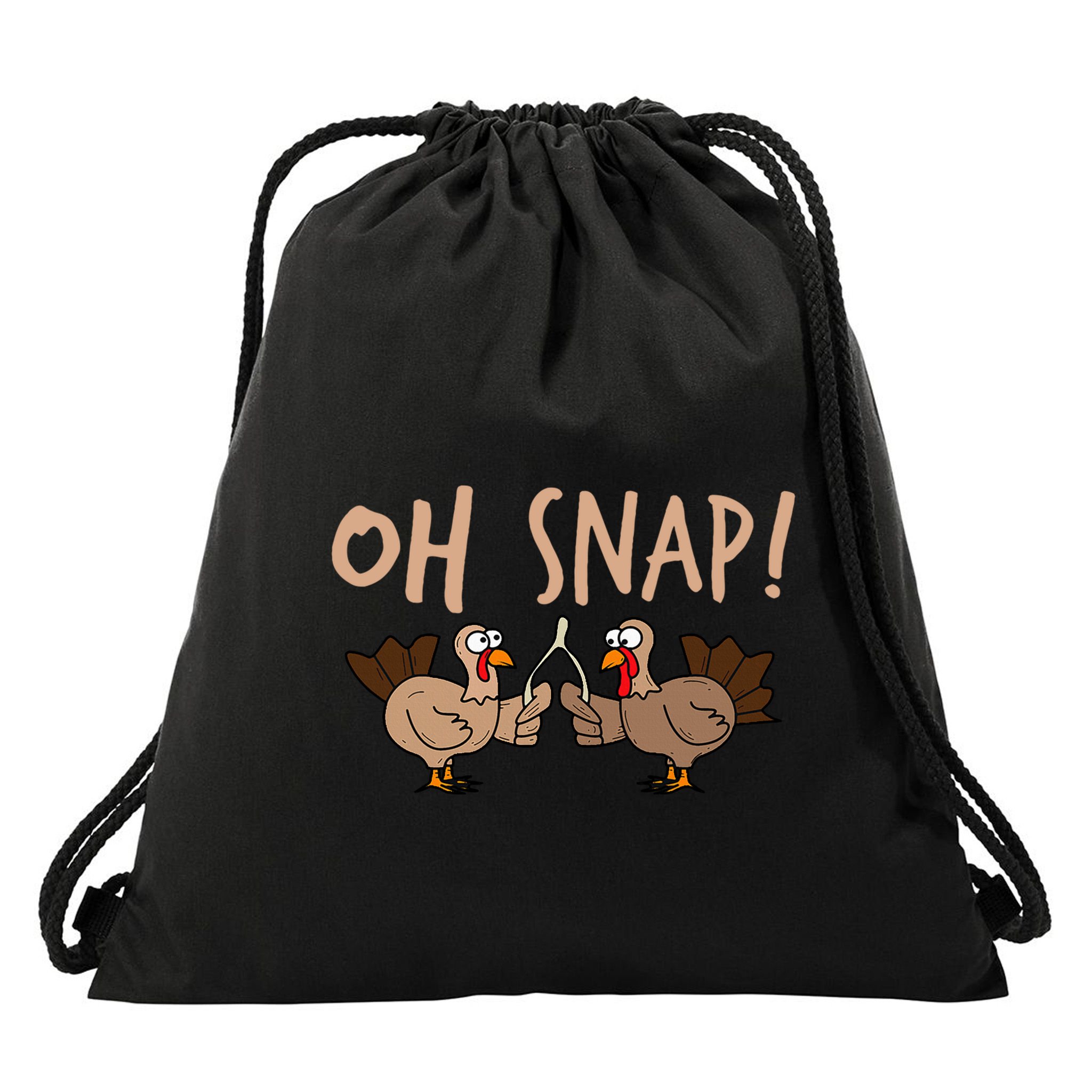Oh Snap Funny Turkey Wishbone Thanksgiving Dinner Drawstring Bag