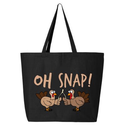 Oh Snap Funny Turkey Wishbone Thanksgiving Dinner 25L Jumbo Tote
