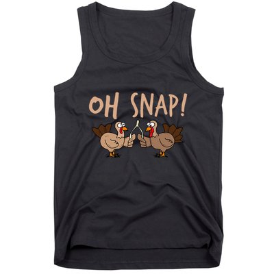 Oh Snap Funny Turkey Wishbone Thanksgiving Dinner Tank Top
