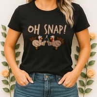 Oh Snap Funny Turkey Wishbone Thanksgiving Dinner Womens T-Shirt