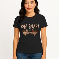 Oh Snap Funny Turkey Wishbone Thanksgiving Dinner Womens T-Shirt
