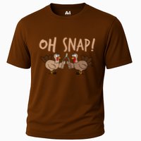Oh Snap Funny Turkey Wishbone Thanksgiving Dinner Cooling Performance Crew T-Shirt