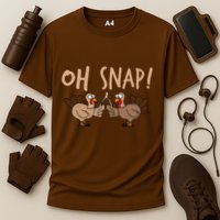 Oh Snap Funny Turkey Wishbone Thanksgiving Dinner Cooling Performance Crew T-Shirt