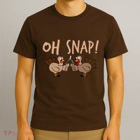 Oh Snap Funny Turkey Wishbone Thanksgiving Dinner T-Shirt