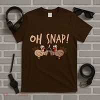 Oh Snap Funny Turkey Wishbone Thanksgiving Dinner T-Shirt