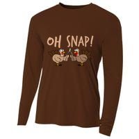 Oh Snap Funny Turkey Wishbone Thanksgiving Dinner Cooling Performance Long Sleeve Crew