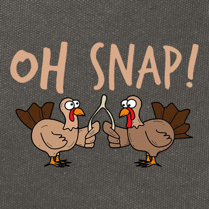Oh Snap Funny Turkey Wishbone Thanksgiving Dinner Cotton Canvas Backpack