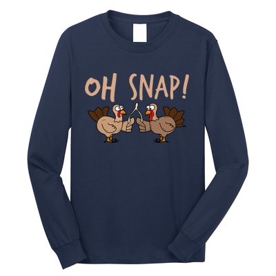 Oh Snap Funny Turkey Wishbone Thanksgiving Dinner Long Sleeve Shirt