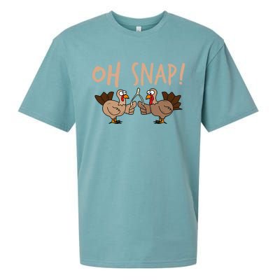 Oh Snap Funny Turkey Wishbone Thanksgiving Dinner Sueded Cloud Jersey T-Shirt