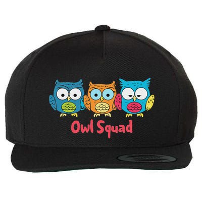 Owl Squad For Owl Lover Cool Owl Wool Snapback Cap