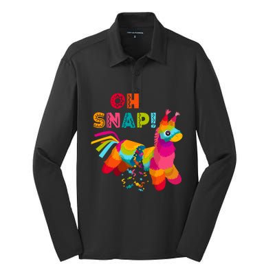 OH SNAP! FUNNY PINATA CINCO DE MAYO Silk Touch Performance Long Sleeve Polo