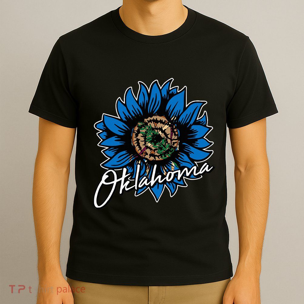 O.K.L.A.H.O.M.A State Flag Sun Flower Floral Cool Patriotic Gifts T-Shirt