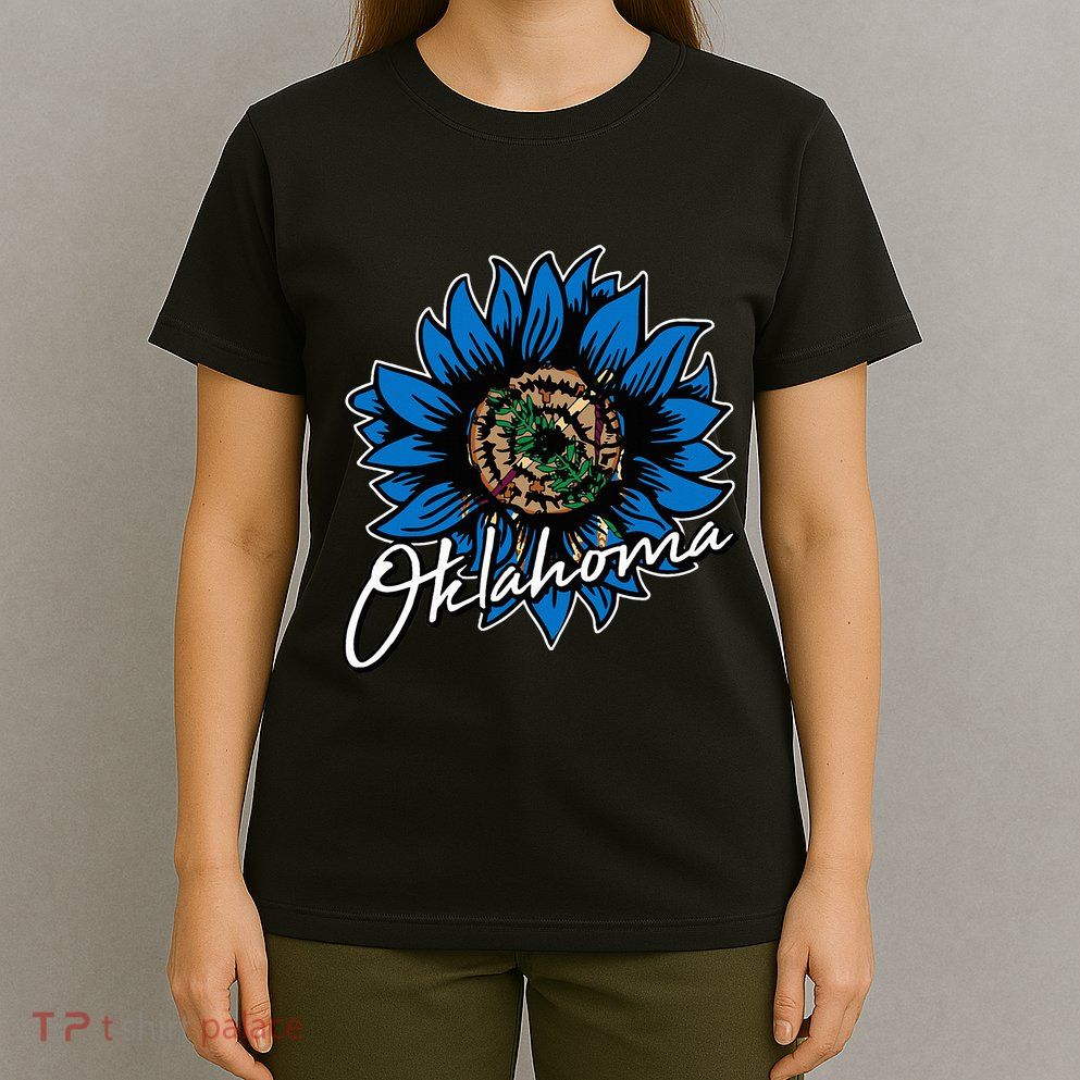 O.K.L.A.H.O.M.A State Flag Sun Flower Floral Cool Patriotic Gifts T-Shirt