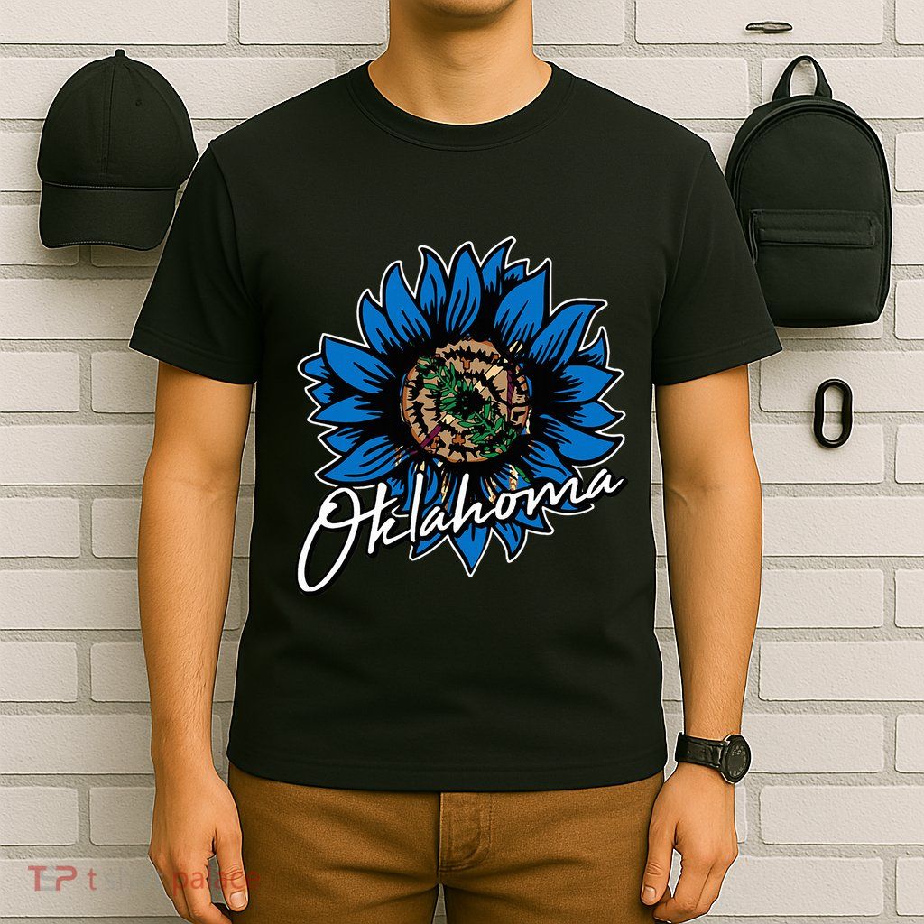 O.K.L.A.H.O.M.A State Flag Sun Flower Floral Cool Patriotic Gifts T-Shirt