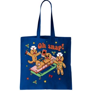 Oh Snap Funny Christmas Nurse Gingerbreads Bone Snap Xmas Gift Tote Bag