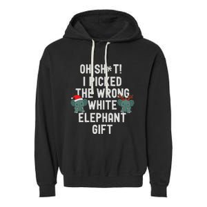 Oh Shit Funny White Elephant Gifts For Adults Under 15 20 Garment-Dyed Fleece Hoodie