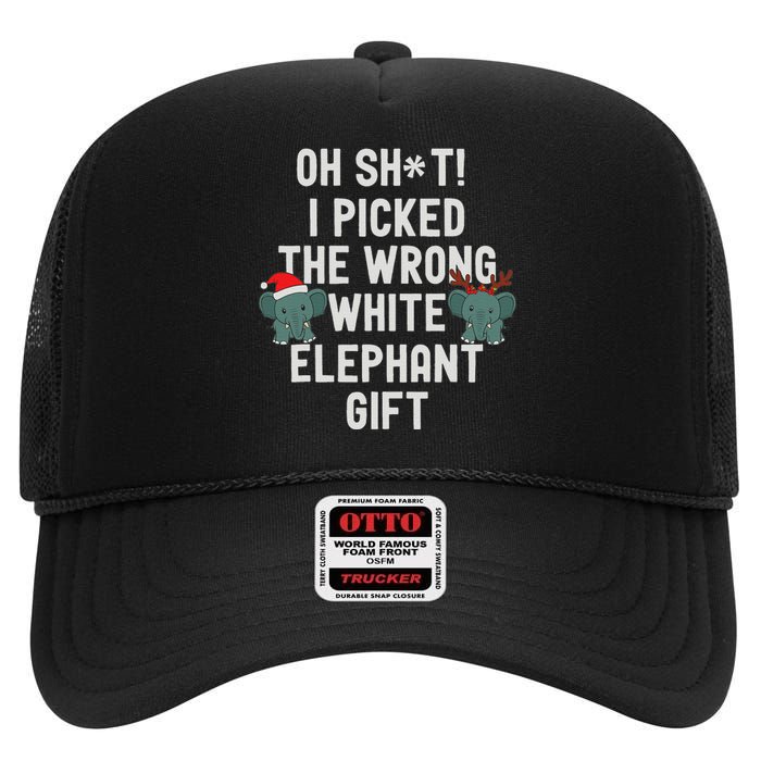 Oh Shit Funny White Elephant Gifts For Adults Under 15 20 High Crown Mesh Back Trucker Hat