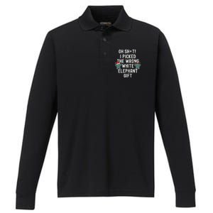 Oh Shit Funny White Elephant Gifts For Adults Under 15 20 Performance Long Sleeve Polo