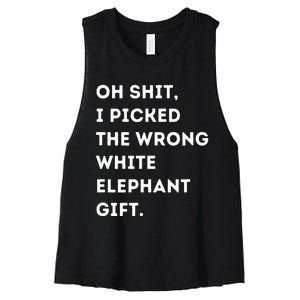 Oh Shit Funny White Elephant Gifts For Adults Under 15 20 Women's Racerback Cropped Tank