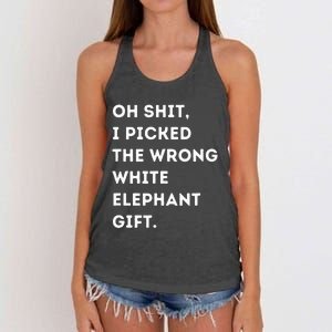 Oh Shit Funny White Elephant Gifts For Adults Under 15 20 Women's Knotted Racerback Tank