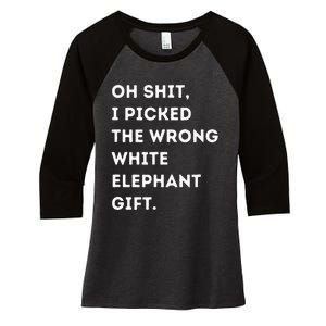 Oh Shit Funny White Elephant Gifts For Adults Under 15 20 Women's Tri-Blend 3/4-Sleeve Raglan Shirt