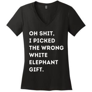 Oh Shit Funny White Elephant Gifts For Adults Under 15 20 Women's V-Neck T-Shirt