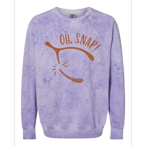 Oh Snap! Funny Turkey Day Print Wishbone Happy Thanksgiving Colorblast Crewneck Sweatshirt