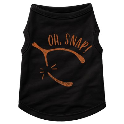 Oh Snap! Funny Turkey Day Print Wishbone Happy Thanksgiving Doggie Tank