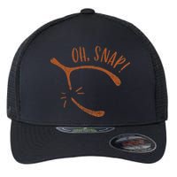 Oh Snap! Funny Turkey Day Print Wishbone Happy Thanksgiving Flexfit Unipanel Trucker Cap
