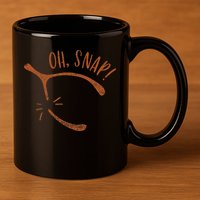 Oh Snap! Funny Turkey Day Print Wishbone Happy Thanksgiving 11oz C Handle Ceramic Mug