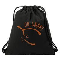 Oh Snap! Funny Turkey Day Print Wishbone Happy Thanksgiving Drawstring Bag