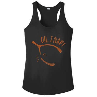 Oh Snap! Funny Turkey Day Print Wishbone Happy Thanksgiving Ladies PosiCharge Competitor Racerback Tank