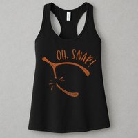 Oh Snap! Funny Turkey Day Print Wishbone Happy Thanksgiving Womens Tank Top