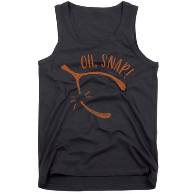 Oh Snap! Funny Turkey Day Print Wishbone Happy Thanksgiving Tank Top