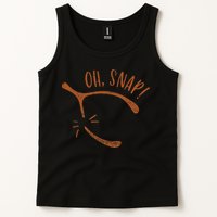 Oh Snap! Funny Turkey Day Print Wishbone Happy Thanksgiving Tank Top