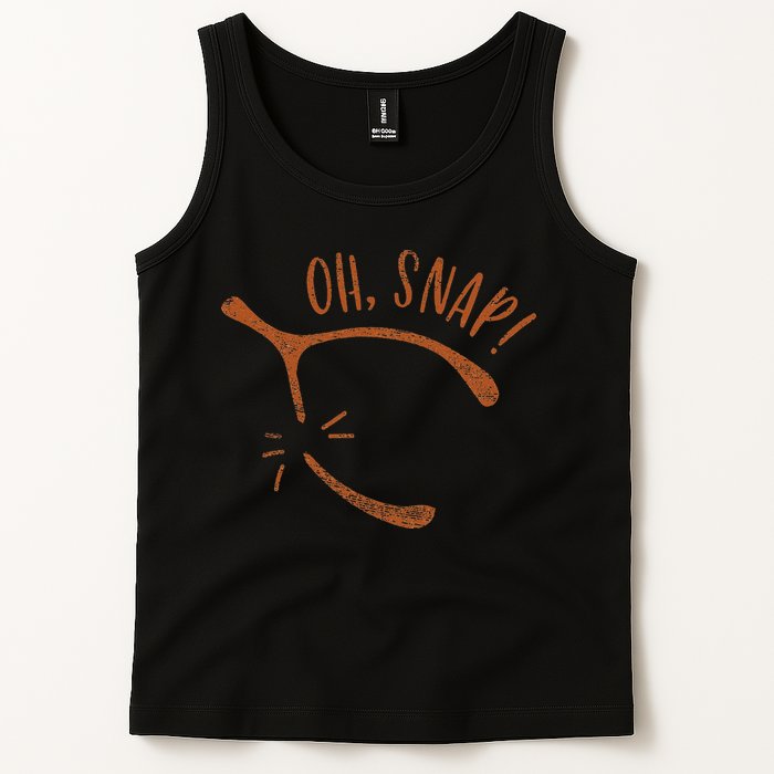 Oh Snap! Funny Turkey Day Print Wishbone Happy Thanksgiving Tank Top