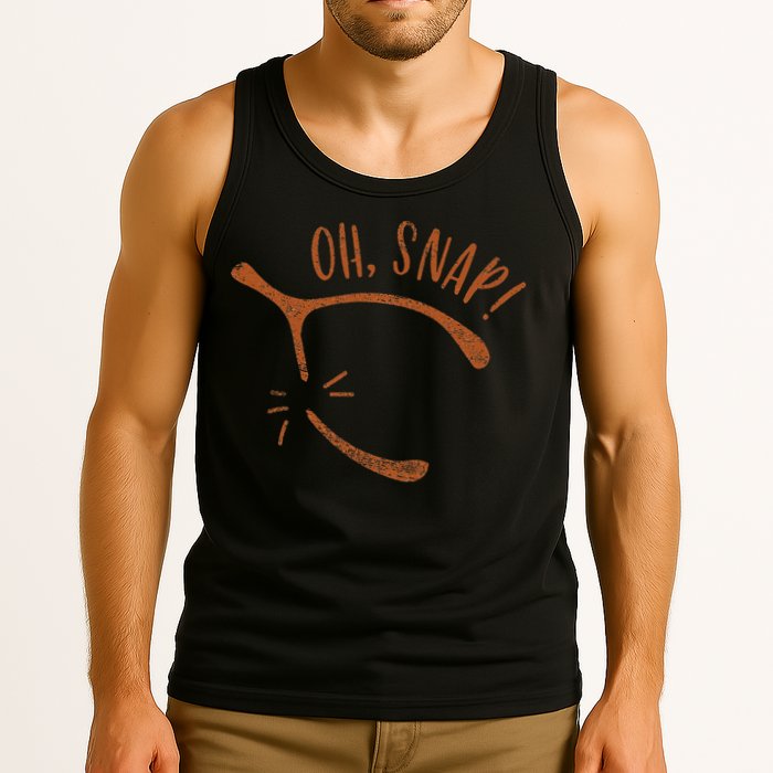Oh Snap! Funny Turkey Day Print Wishbone Happy Thanksgiving Tank Top
