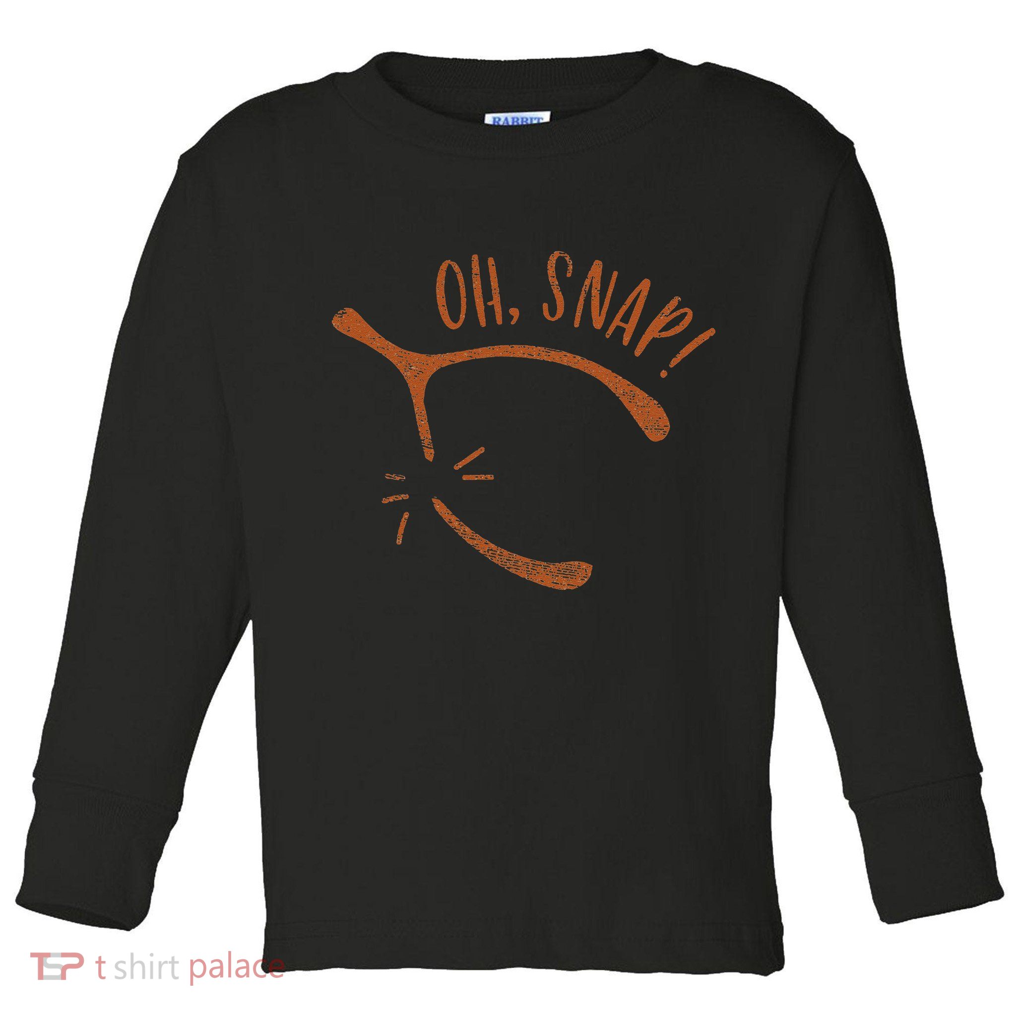 Oh Snap! Funny Turkey Day Print Wishbone Happy Thanksgiving Toddler Long Sleeve Shirt