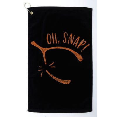 Oh Snap! Funny Turkey Day Print Wishbone Happy Thanksgiving Golf Towel