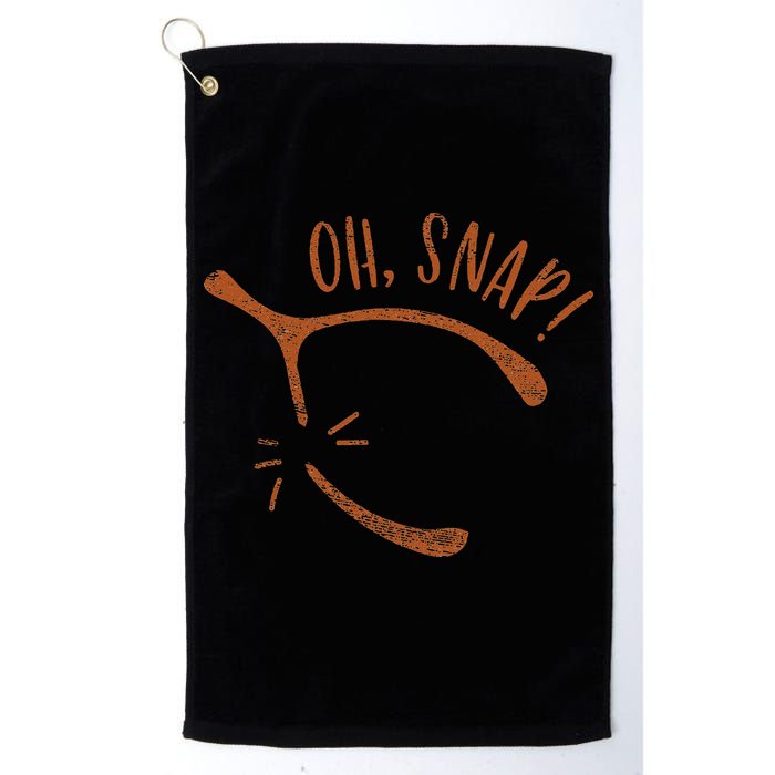 Oh Snap! Funny Turkey Day Print Wishbone Happy Thanksgiving Golf Towel