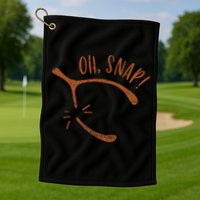 Oh Snap! Funny Turkey Day Print Wishbone Happy Thanksgiving Golf Towel