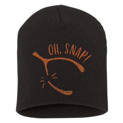 Oh Snap! Funny Turkey Day Print Wishbone Happy Thanksgiving Short Acrylic Beanie