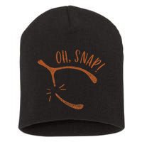 Oh Snap! Funny Turkey Day Print Wishbone Happy Thanksgiving Short Acrylic Beanie