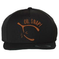 Oh Snap! Funny Turkey Day Print Wishbone Happy Thanksgiving Wool Snapback Cap