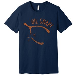 Oh Snap! Funny Turkey Day Print Wishbone Happy Thanksgiving Premium T-Shirt