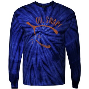 Oh Snap! Funny Turkey Day Print Wishbone Happy Thanksgiving Tie-Dye Long Sleeve Shirt