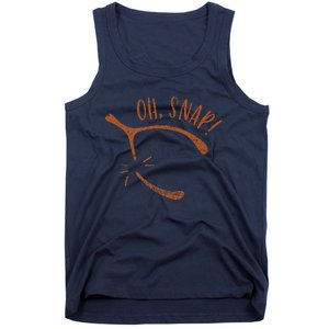 Oh Snap! Funny Turkey Day Print Wishbone Happy Thanksgiving Tank Top