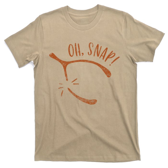 Oh Snap! Funny Turkey Day Print Wishbone Happy Thanksgiving T-Shirt