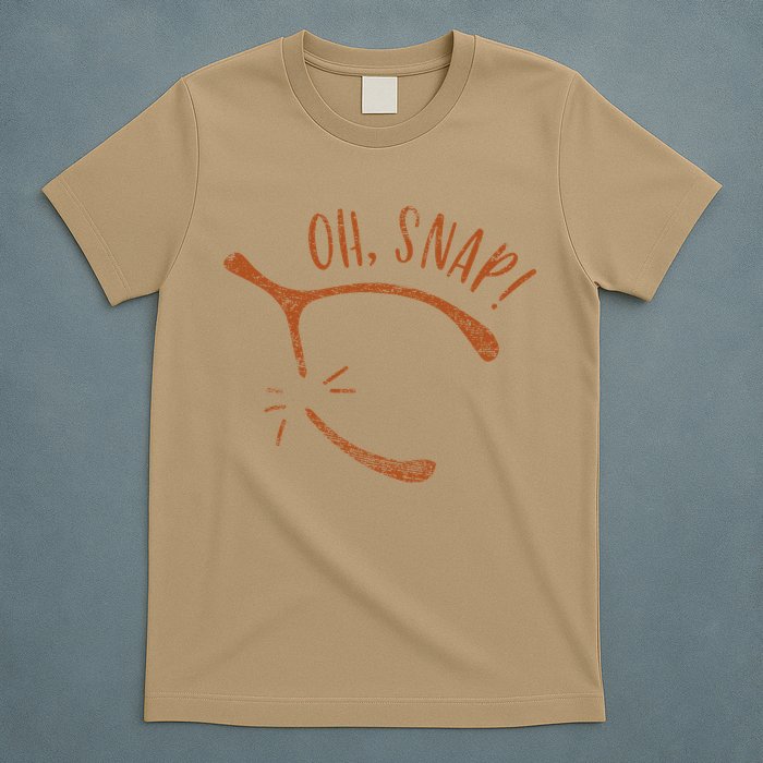 Oh Snap! Funny Turkey Day Print Wishbone Happy Thanksgiving T-Shirt