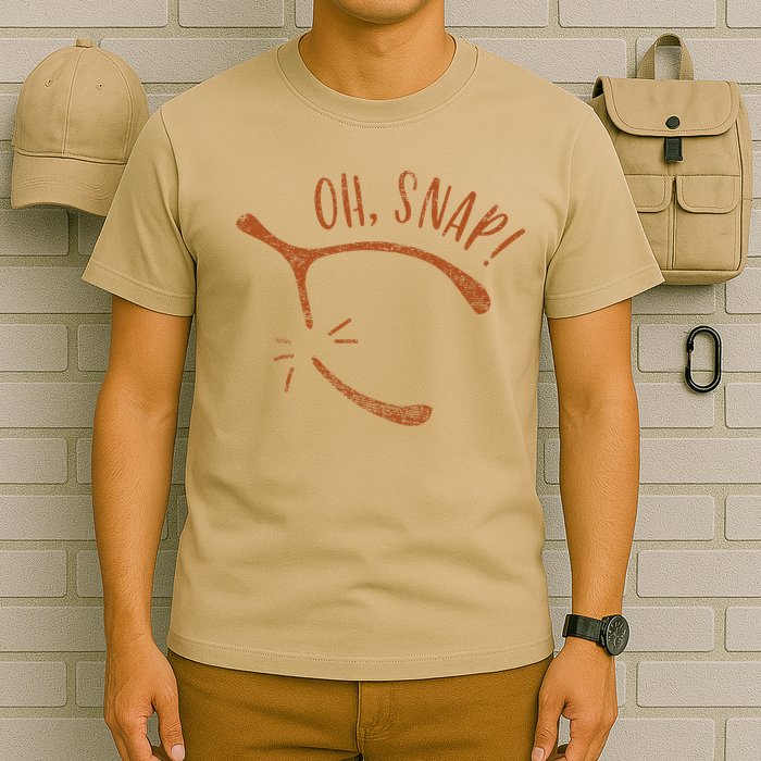Oh Snap! Funny Turkey Day Print Wishbone Happy Thanksgiving T-Shirt